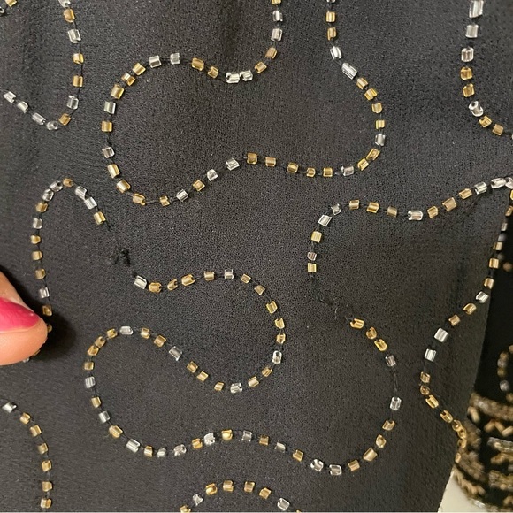 JMD New York Vintage
Womens Beaded Jacket Lined Black SIlver Gold cocktail top
M - Picture 10 of 15